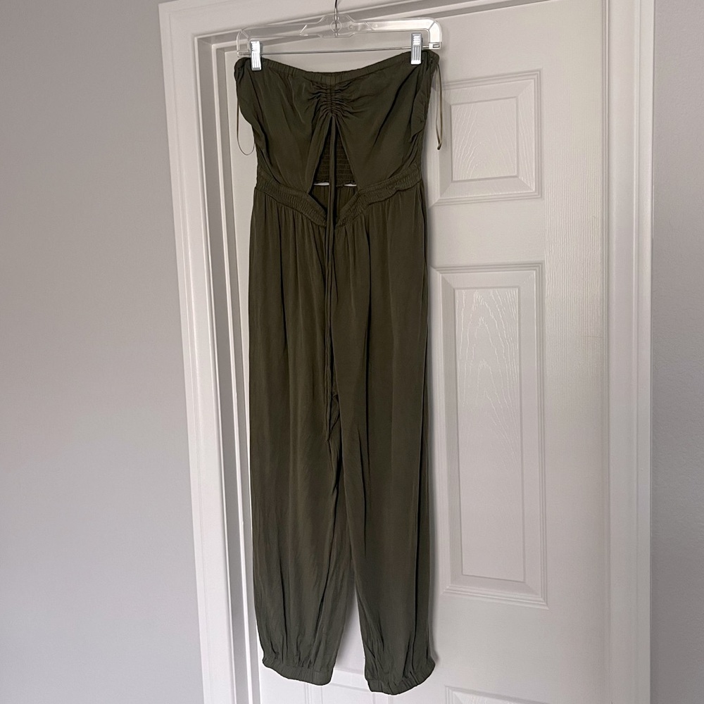 Vici army green romper with cutout